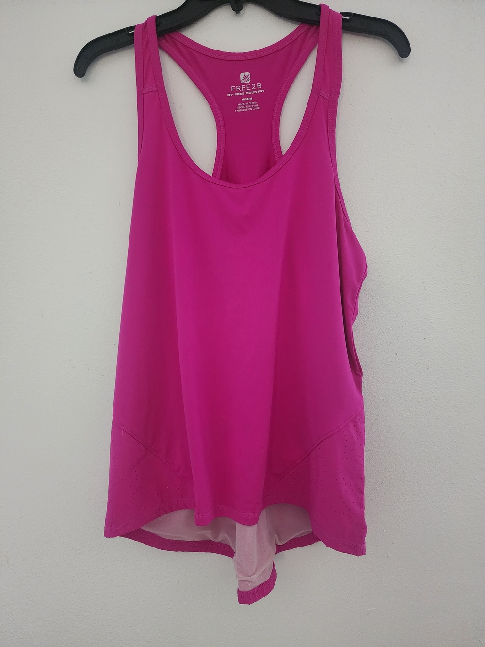 Free2B Bright Pink Racerback Performance Tank